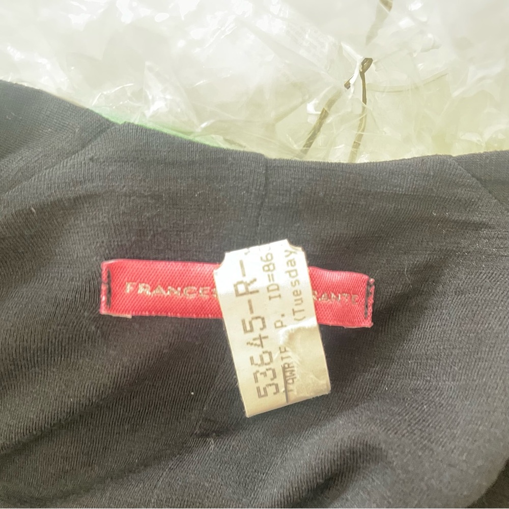 FRANCESCA FERRANTE Italy black wool blend faux wrap jersey dress - Picture 8 of 9